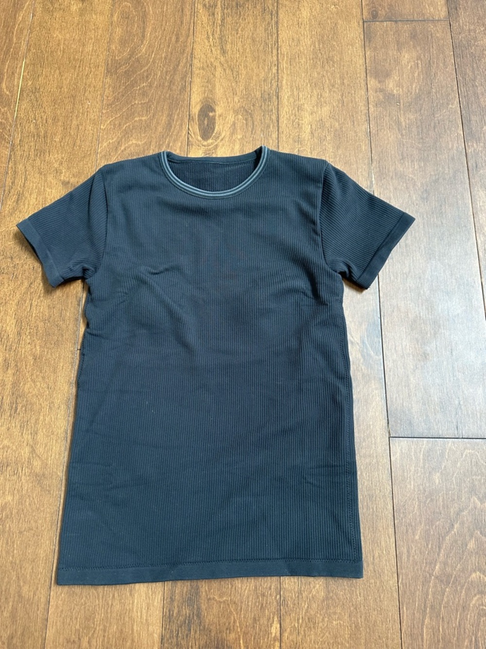 SKIMS Nike Black Ribbed Short-Sleeve Seamless Shirt